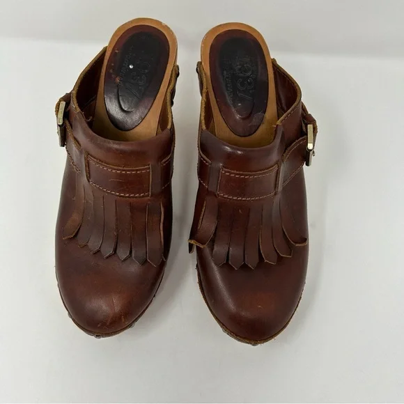 Madewell 1937 Leather Fringe Kiltie Clogs Size 7 - Picture 10 of 10